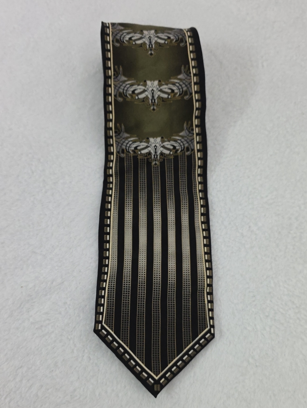 Valerio Garati Pure Silk Art Deco Geometric 1940's Style Necktie